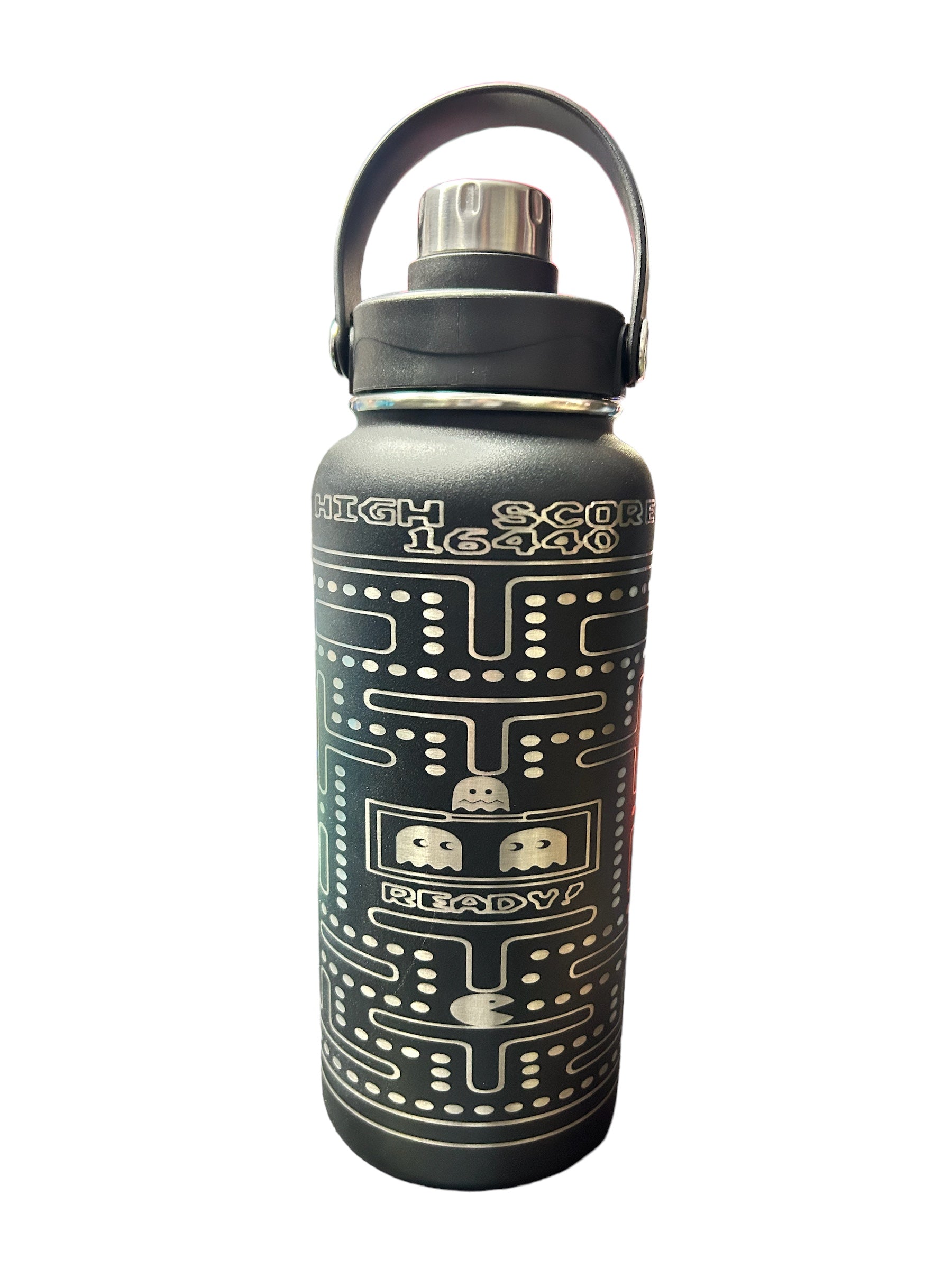 32oz. Pacman insulated Tumbler. Laser Engraved.