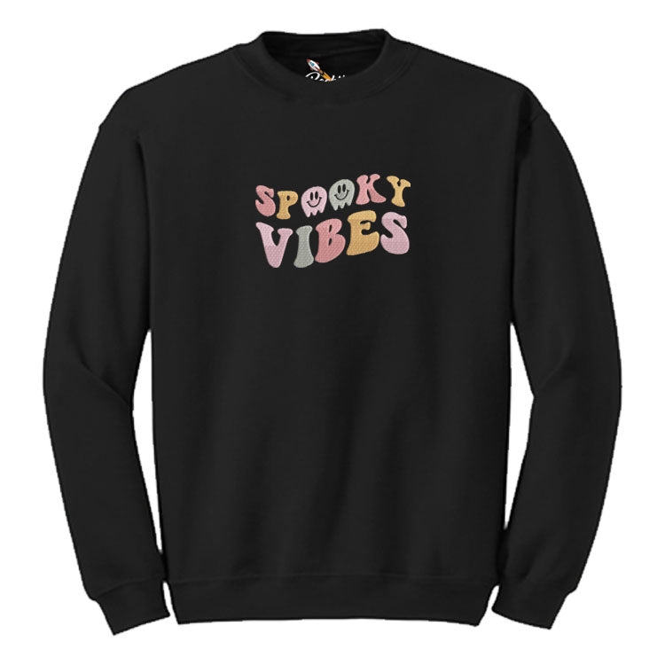 Spooky Vibes Embroidered  Sweatshirt