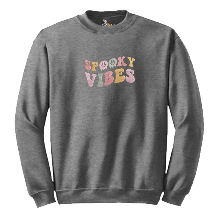 Spooky Vibes Embroidered  Sweatshirt