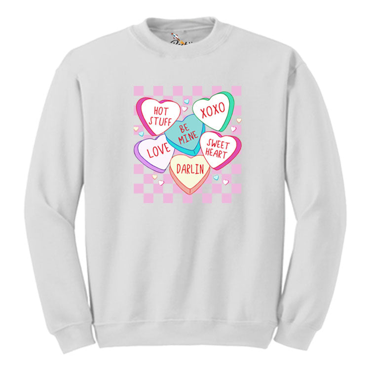 Checkers Sweethearts  Words Graphic Sweatshirt