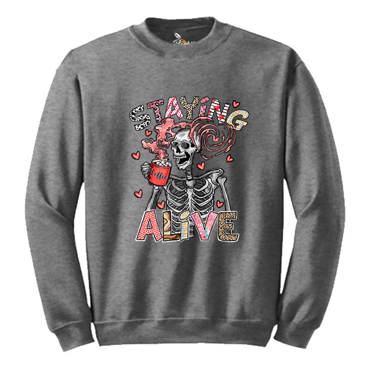 Staying Alive Graphic Crewneck