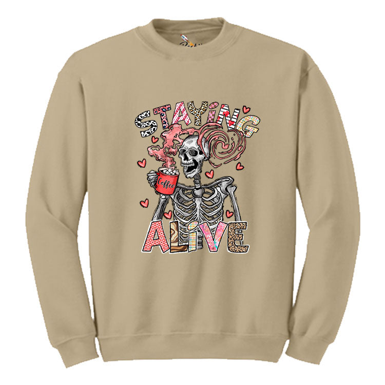 Staying Alive Graphic Crewneck