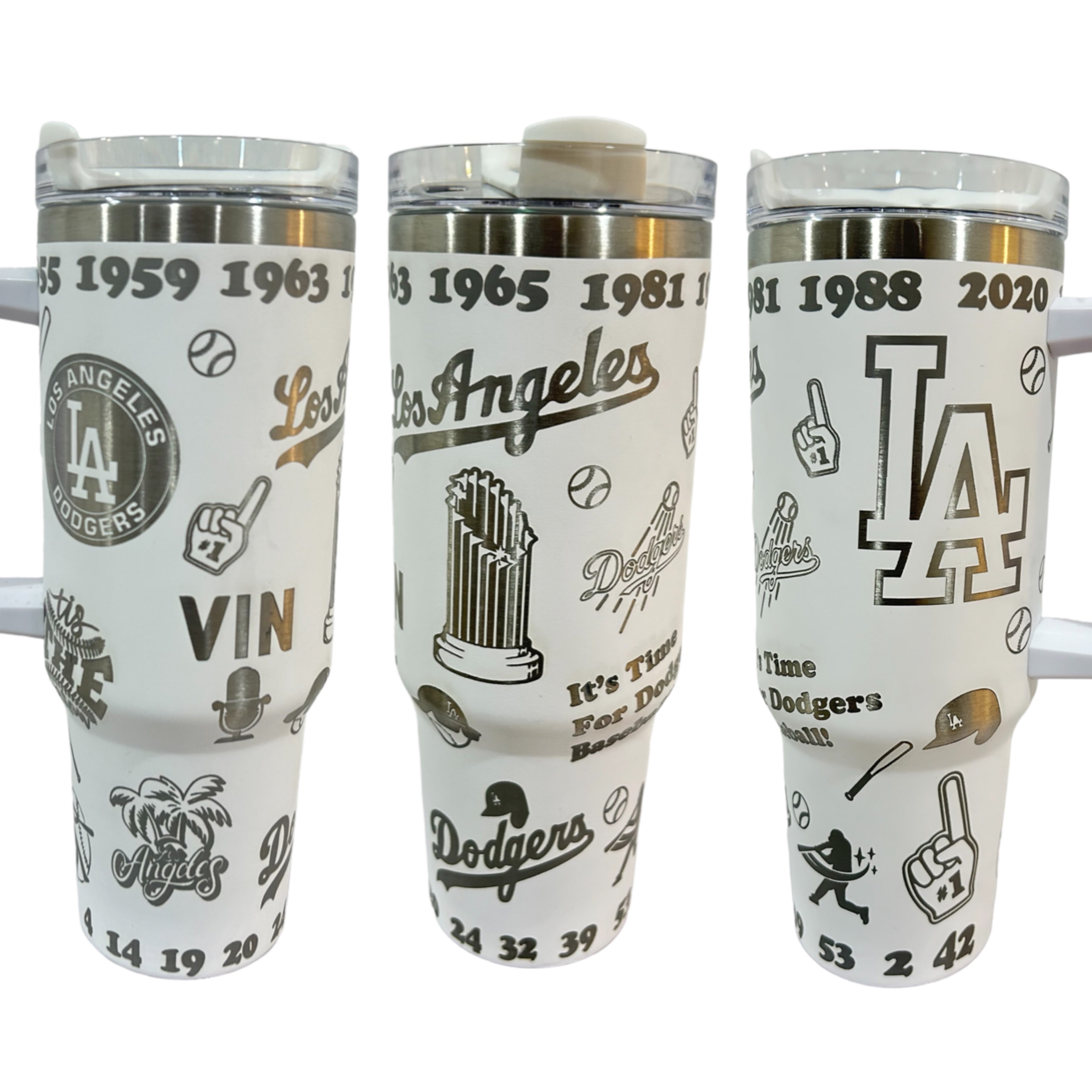 Los Ángeles Dodgers 40oz Leaser Engraved Tumbler.