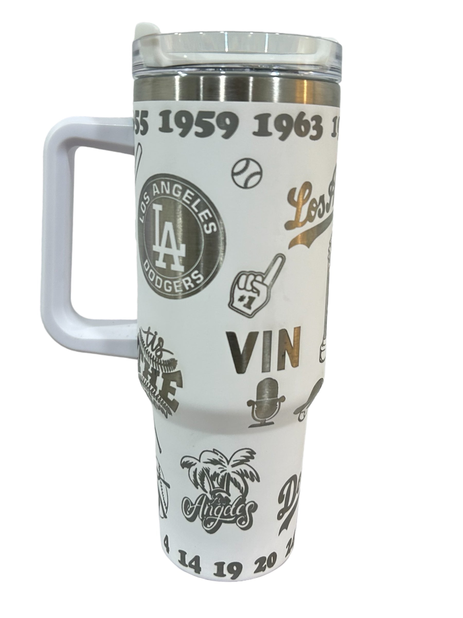 Los Ángeles Dodgers 40oz Leaser Engraved Tumbler.